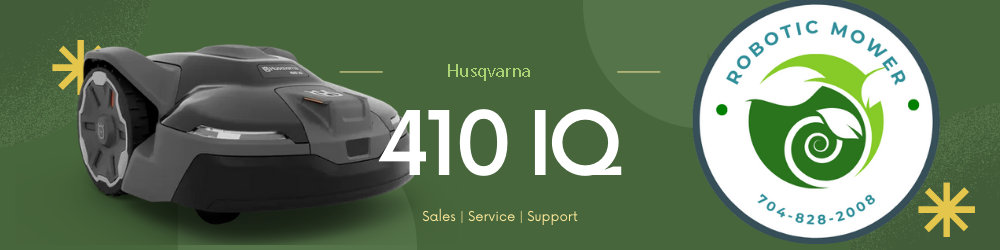 image shows 410 iQ mower banner